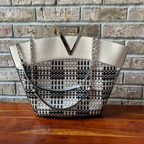 ROGER VIVIER Metallic woven leather tote, LIKE NEW - Picture 4 of 10